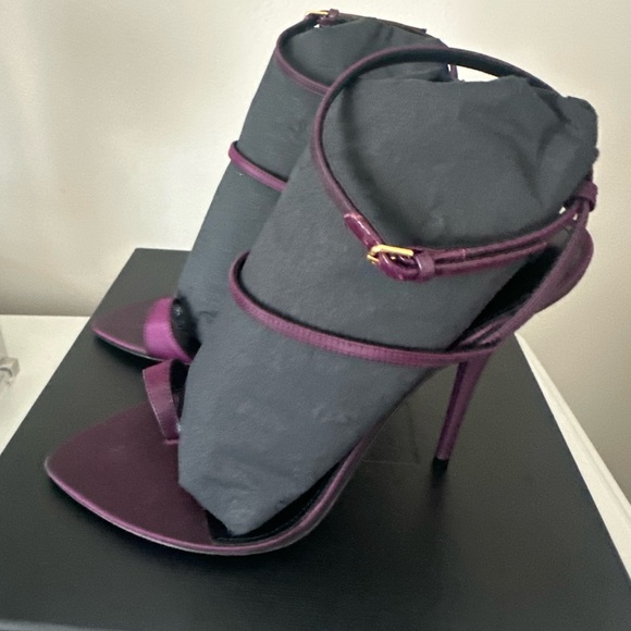 Saint Laurent Purple dive Satin sandals 37 - Picture 4 of 7